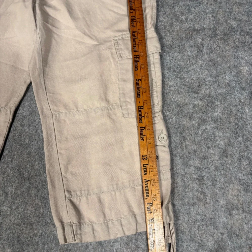 Banana‎ Republic Cargo Capris Womens 6 Tan Linen Blend Martin Fit Cropped Pants